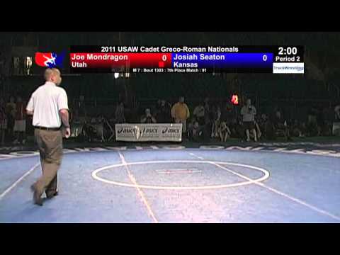 Cadet Greco 7th 91 - Joe Mondragon (UT) vs. Josiah Seaton (KS)