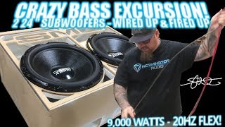 The &quot;Skelator&quot; Box Wired up &amp; Fired up - Two 24&quot; Subwoofers CRAZY BASS EXCURSION 20Hz FLEX! video 6