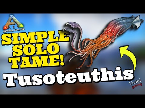ARK | Guide - Simple 100 % Effective SOLO tame the Tusoteuthis! @Vedui42