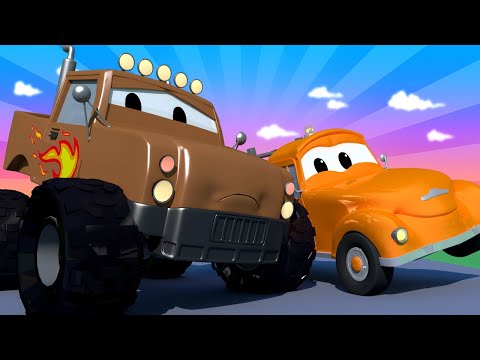 Tom camionul de tractari -  Monstertruckul Marley rateaza o cascadorie - Desene pentru copii