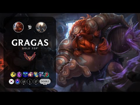 Gragas Top vs Pantheon - KR Grandmaster Patch 13.18