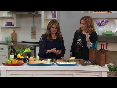 Valerie Bertinelli 4pc Cutlery Set with Wood Block Storage on QVC