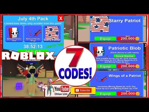 Roblox Mining Simulator Gameplay July 4th Pack 7 New Codes For 140 Rebirth Tokens And More Steemit - roblox mining simulator codes for coins