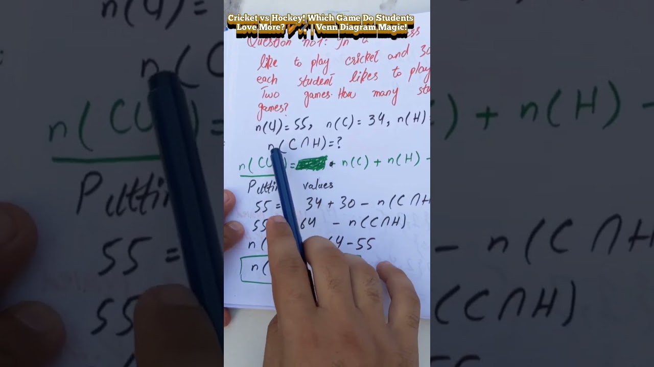 Cricket vs Hockey! Which Game Do Students Love More? 🏏🏑 | Venn Diagram Magic!
