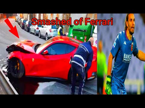 Genoa goalkeeper Federico Marchetti's £300,000 Ferrari is smashed by car wash worker
