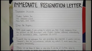 How To Write An Immediate Resignation Letter Step by Step Guide | Writing Practices