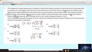 AP Statistics   Unit 7 Review   MCQ #11