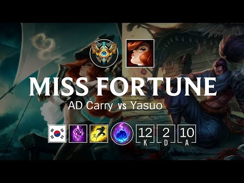 Miss Fortune ADC vs Yasuo - KR Challenger Patch 8.19