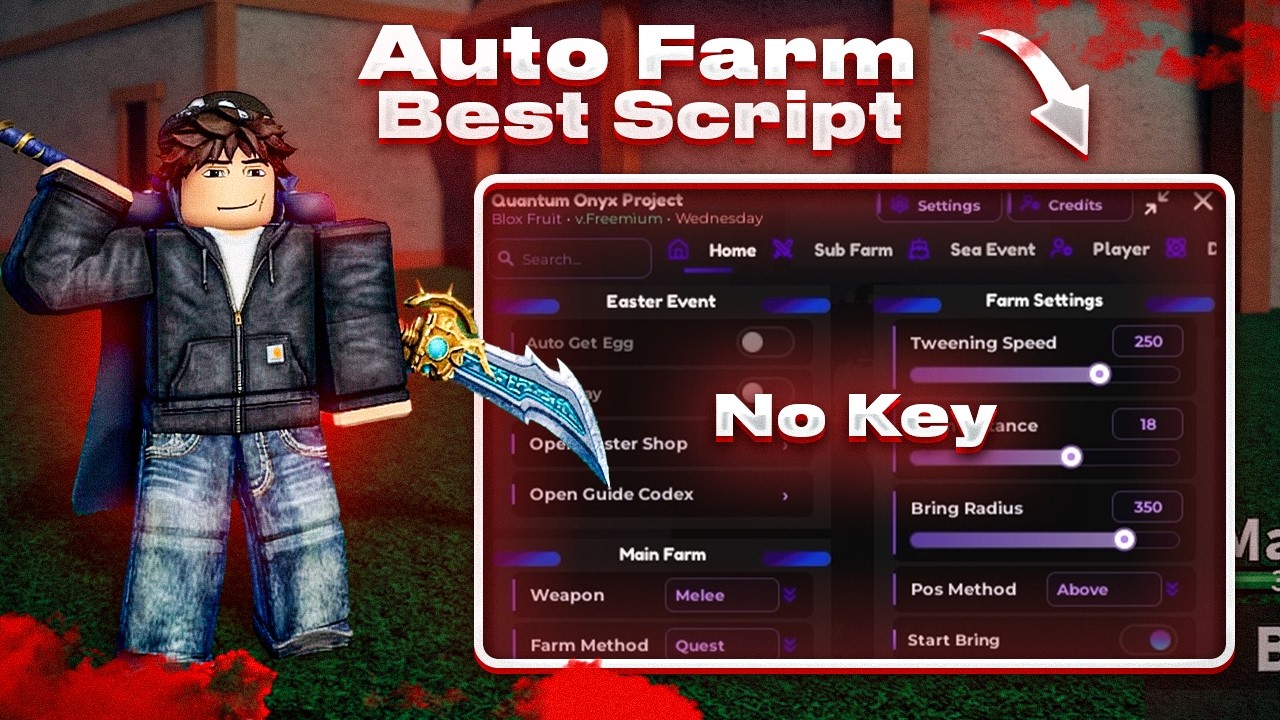 Blox Fruits Script Gui - Auto Farm, Auto EGG, Infinity EGG, Mastery Farm, Fast Attack [NO KEY]