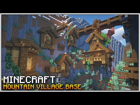 Minecraft Mountain Village Base Timelapse