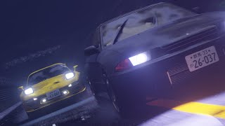【頭文字Dリメイク】Initial D FD3S vs R32 in Blender 【Initial D × Blender】
