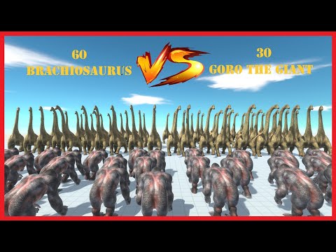 60x BRACHIOSAURUS VS 30x GORO THE GIANT - ANIMAL REVOLT BATTLE SIMULATOR