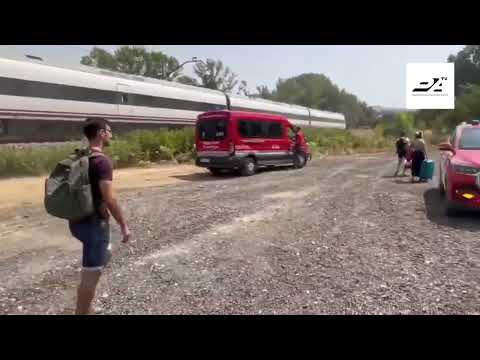 Evacuado un tren con 180 personas a bordo en Pueyo