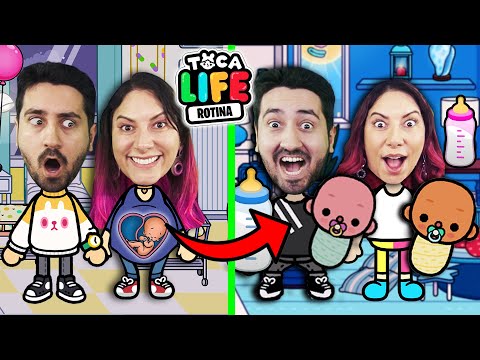 HISTÓRIAS COM OS FILHOS GÊMEOS DESDE O NASCIMENTO no Toca Life