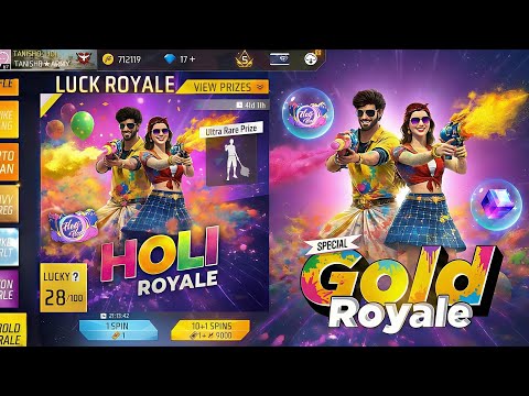 Holi Special Gold Royale Rewards🤯🔥|Ramadan Giveaway,FF x GinTama| Free Fire New Event | ff new event