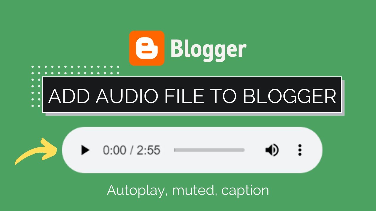 How To Add Audio File To Blogger Website | Autoplay mp3 audio player | (Blogger tutorials)