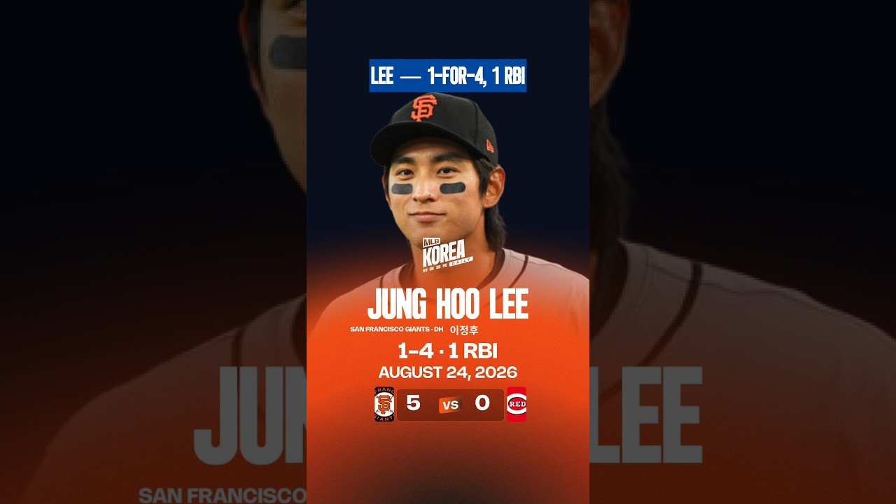 이정후 4타수 1안타 1타점 | 2026년 8월 24일 | MLB 하이라이트