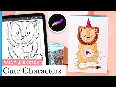 How to paint cute characters for children's books & storybooks // Watercolor tutorial for Procreate