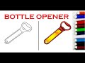 How to draw bottle opener : For beginners