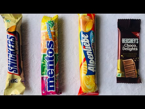 Snickers Almond || Mentos Rainbow chewy || Alpenliebe Creamfills Toffee || Hershey’s Choco 🍬😋