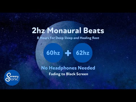 2 Hz Delta Monaural Beats – 8 hours, No Music | Deep Sleep, Healing | No headphones needed