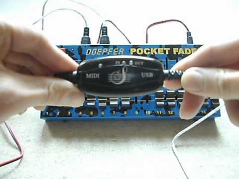 Elektronische Fliege gesteuert von Döpfer Pocket Fader mit Spannung versorgt durch USB