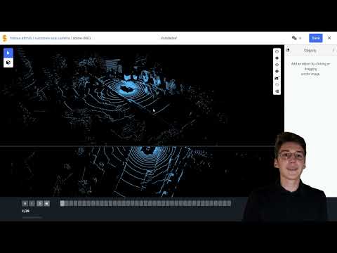Labeling a 3D point cloud sequence with cuboids