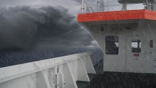 CARGO SHIP IN A BAD STORM (Passenger&#39;s Perspective) - Cargo / Container Ship Travel