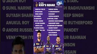IPL 2024 Kolkata knight riders Full Squad l Delhi Capitals Full Squad #iplaction#shortvideo #cricket