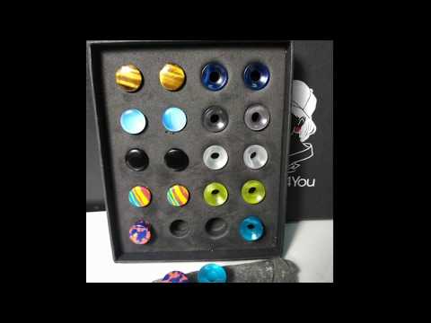 BodyJ4You 20PCS Gauge Plugs Tunnels Glass Stone Double Flare Ear Stretching Expander 2G-12mm