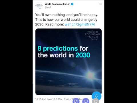 World Economic Forum: By 2030 - You will own nothing