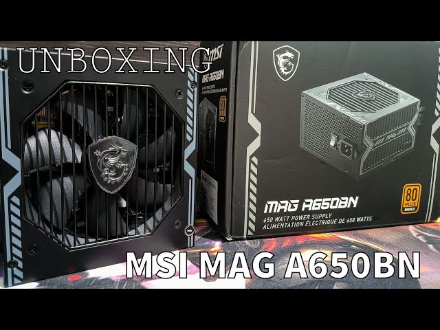 Vídeo relacionado con MSI mag A650BN - Fuente de alimentación Gaming: 80 Plus Bronze, 650 vatios, 12V Single-Rail, Circuito DC-to-DC, Ventilador de 120mm