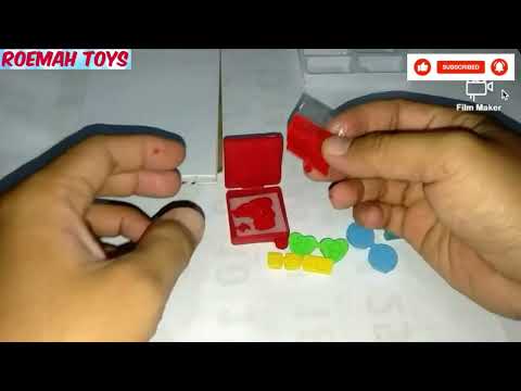 Unboxing mainan anak stempel mini lucu dengan 7 karakter kartun lucu yang berbeda beda