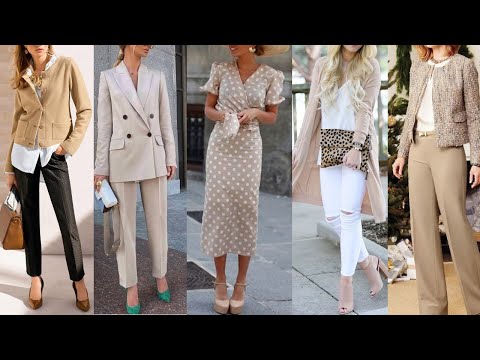 OUTFITS FINOS y ELEGANTES en COLORES DELICADOS y DISCRETOS  / COMBINACIONES DE ROPA en COLOR BEIGE