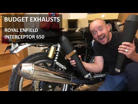 UK - Royal Enfield Interceptor 650 - New Exhaust Unboxing & Fitting - How to & measurement - English