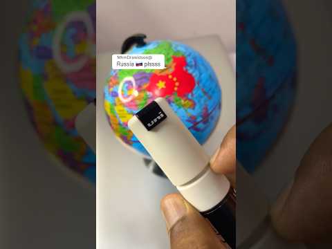 🇷🇺 The Largest Country on Earth… Painted on a Globe! 🌍 | #flag #flags #flagdrawing