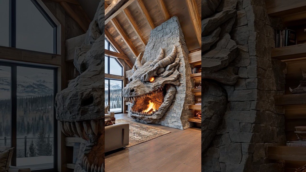 I'm gonna need a dragon fireplace in my home immediately! 👏🐲👏#dragons #interiordesign #tshorts