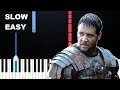 Gladiator - Now We Are Free (SLOW EASY PIANO TUTORIAL)
