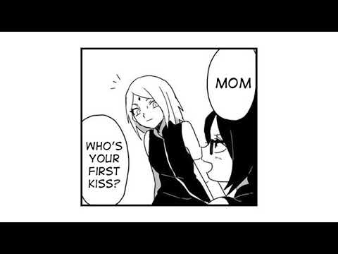 Sarada, Sasuke and Sakura Mini doujinshi - Who’s your first kiss