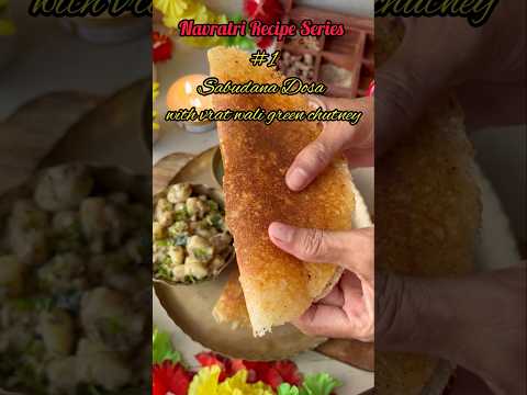 Navratri special Sabudana dosa with vrat green chutney 😍 #navratrirecipe #fastrecipe #navratri2024