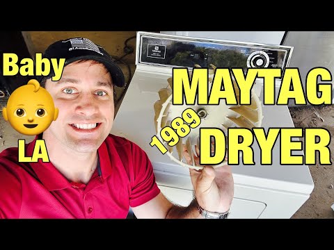 💪REAL DEAL Old 1989 Noisy Maytag Dryer | Quick Blower Wheel & Thermostat Fix | LDE882 💪