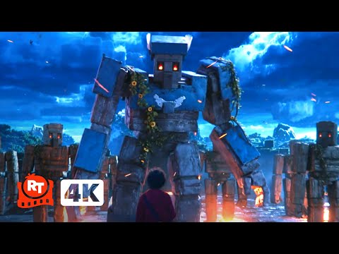 A Minecraft Movie (2025) 4K - Iron Golems vs. Piglins | Movieclips