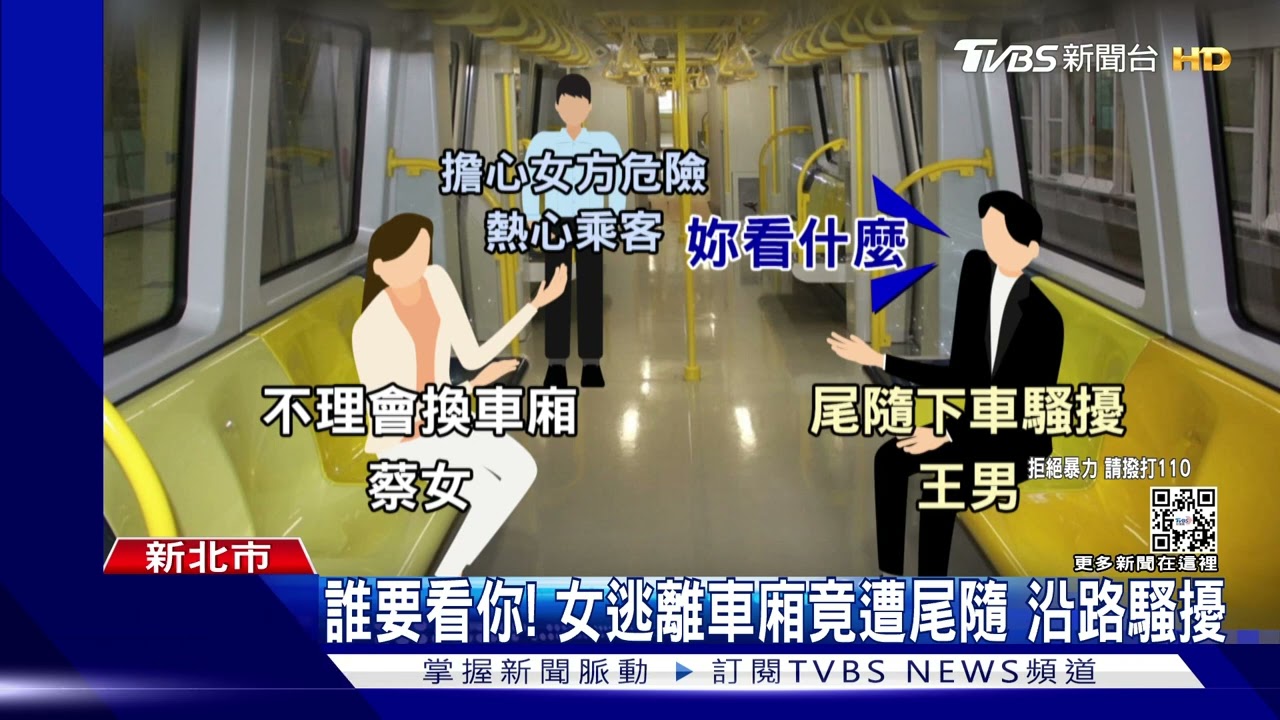 捷運男嗆女「看什麼」 尾隨騷擾遭民眾壓制