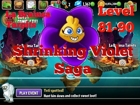 Plants vs Zombies 2 La Brainsa Tarpits Epic Hack Level 81-90 - The Shrinking Violet Saga