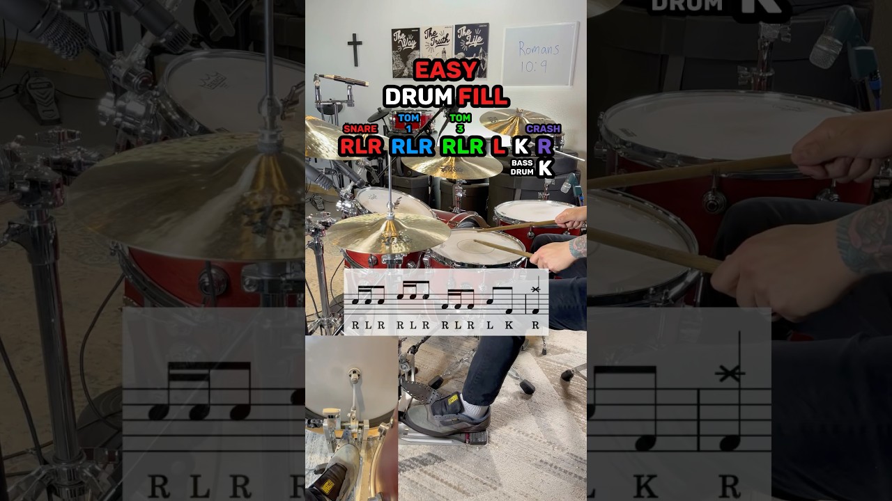 BEGINNER Drum Fill (EASY Drum Lesson) 🥁