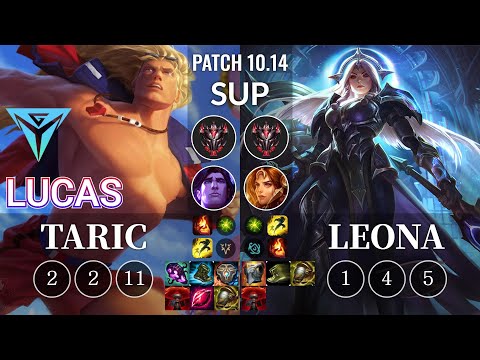 IGY Lucas Taric vs Leona Sup - KR Patch 10.14