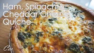 Easy Ham, Spinach & Cheddar Cheese Quiche