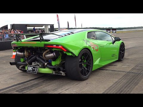 Modified Cars Accelerating - Super Kart, Golf 4 R30 Turbo, 900HP Huracan Twin Turbo, 1400HP Golf 2