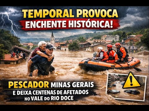 Temporal provoca enchente histórica em Pescador MINAS GERAIS e deixa centenas de afetados no Vale do