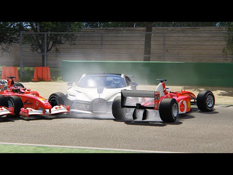 Bugatti Divo vs Ferrari F1 25 cars Monza